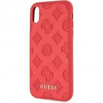 Guess Debossed Peony carcasă pentru iPhone X / XS - roșu
