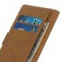 Husă flip cu stativ, toamna în Paris pentru iPhone 11 - maro