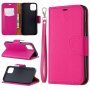 Husă flip cu textură de piele, pentru iPhone 11 - fucsia