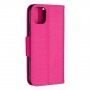 Husă flip cu textură de piele, pentru iPhone 11 - fucsia