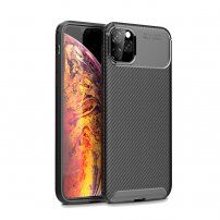 Carcasă cu textură de fibre de carbon pentru iPhone 11 Pro Max - negru