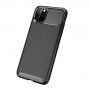 Carcasă cu textură de fibre de carbon pentru iPhone 11 Pro Max - negru
