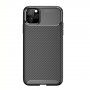 Carcasă cu textură de fibre de carbon pentru iPhone 11 Pro Max - negru