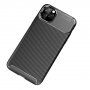 Carcasă cu textură de fibre de carbon pentru iPhone 11 Pro Max - negru