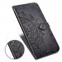Husă flip cu relief de mandale și ornamente pentru iPhone 11 - negru