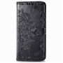 Husă flip cu relief de mandale și ornamente pentru iPhone 11 - negru