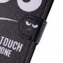 Husă flip cu stativ, Do not touch my phone, pentru iPhone 11 Pro - negru