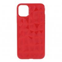 Carcasă moale cu textură 3D cu s diamante, pentru iPhone 11 Pro Max - roșu