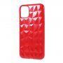 Carcasă moale cu textură 3D cu s diamante, pentru iPhone 11 Pro Max - roșu