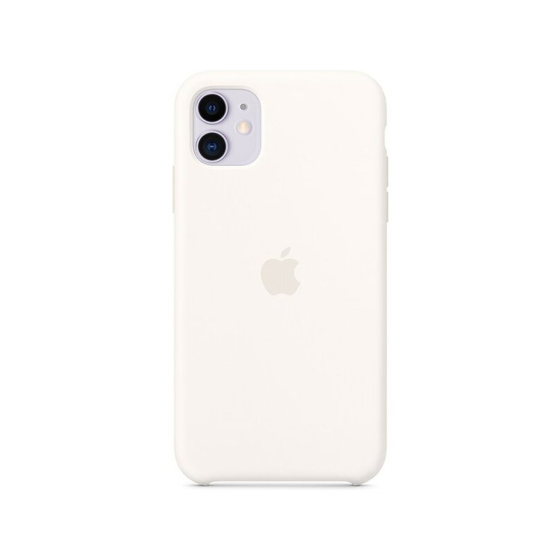 Carcasă originală Apple, din silicon, pentru iPhone 11 - alb