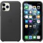 Carcasă originală Apple, din piele, pentru iPhone 11 Pro Max - negru