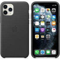 Carcasă originală Apple, din piele, pentru iPhone 11 Pro Max - negru