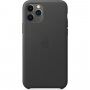 Carcasă originală Apple, din piele, pentru iPhone 11 Pro Max - negru