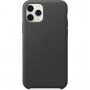 Carcasă originală Apple, din piele, pentru iPhone 11 Pro Max - negru