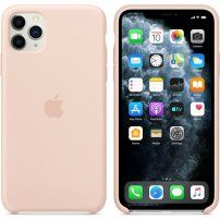 Carcasă originală Apple, din silicon, pentru iPhone 11 Pro Max - roz nisipiu