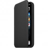 Husă flip originală Apple Folio, din piele, pentru iPhone 11 Pro - negru