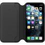 Husă flip originală Apple Folio, din piele, pentru iPhone 11 Pro - negru