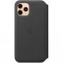 Husă flip originală Apple Folio, din piele, pentru iPhone 11 Pro - negru