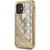 Guess 4G Peony Glitter husă tip clepsidră pentru iPhone 11 Pro Max - auriu