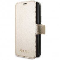 Guess Iridescent Book husă flip pentru iPhone 11 Pro - auriu