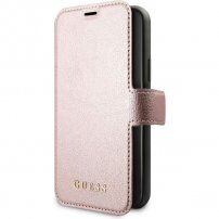 Guess Iridescent Book husă flip pentru iPhone 11 Pro Max - roz