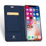 Dux Ducis husă flip pentru iPhone XR - albastru închis