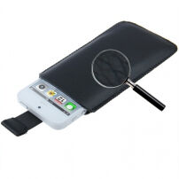 Husă cu textură şi curea de scoatere, pentru iPhone 5 / 5S / SE (2016) – neagră