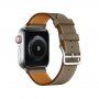 Brățară din piele pentru Apple Watch Ultra 49mm / 46mm / 45mm / 44mm / 42mm - gri-maroniu