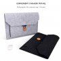 Plic multifuncțional din pâslă, pentru iPad până la 13" / MacBook până la 14" - negru
