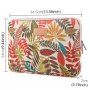 Husă cu fermoar, cu model floral colorat, pentru iPad până la 13" / MacBook până la 14" - bej