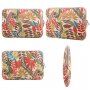 Husă cu fermoar, cu model floral colorat, pentru iPad până la 13" / MacBook până la 14" - bej