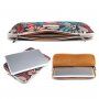 Husă cu fermoar, cu model floral colorat, pentru iPad până la 13" / MacBook până la 14" - bej