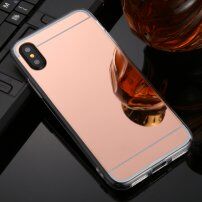 Carcasă tip oglindă pentru iPhone XR - roz-auriu