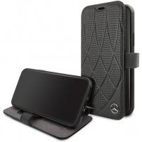 Mercedes Quilted Perf husă flip pentru iPhone 11 Pro - negru