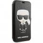 Karl Lagerfeld Ikonik husă flip pentru iPhone 11 - negru