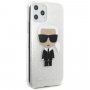 Karl Lagerfeld Glitter Iconic carcasă pentru iPhone 11 Pro Max - argintiu