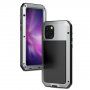 Husă super-rezistentă din metal, silicon și sticlă durificată, pentru iPhone 11 Pro - argintiu
