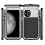Husă super-rezistentă din metal, silicon și sticlă durificată, pentru iPhone 11 Pro - argintiu