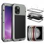 Husă super-rezistentă din metal, silicon și sticlă durificată, pentru iPhone 11 Pro - argintiu