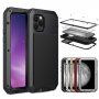 Husă super-rezistentă din metal, silicon și sticlă durificată, pentru iPhone 11 Pro Max - negru