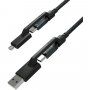Nomad Kevlar cablu universal împletit USB-A / USB-C / micro USB pentru iPhone / iPad / MacBook / AirPods - 1,5 m - negru