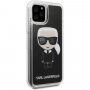 Karl Lagerfeld carcasă tip clepsidră cu paiete, pentru iPhone 11 Pro Max - negru