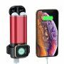 Powerbank 5200 mAh cu încărcare wireless Apple Watch / AirPods - roșu