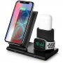 Stativ demontabil de încărcare 3 în 1, pentru încărcare wireless, iPhone / Apple Watch / AirPods - negru