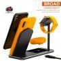 Stație de încărcare wireless, din aluminiu, pentru iPhone / Apple Watch / AirPods - negru