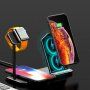 Stație de încărcare wireless, din aluminiu, pentru iPhone / Apple Watch / AirPods - negru