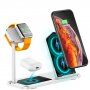 Stație de încărcare wireless, din aluminiu, pentru iPhone / Apple Watch / AirPods - argintiu