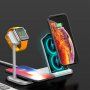Stație de încărcare wireless, din aluminiu, pentru iPhone / Apple Watch / AirPods - argintiu