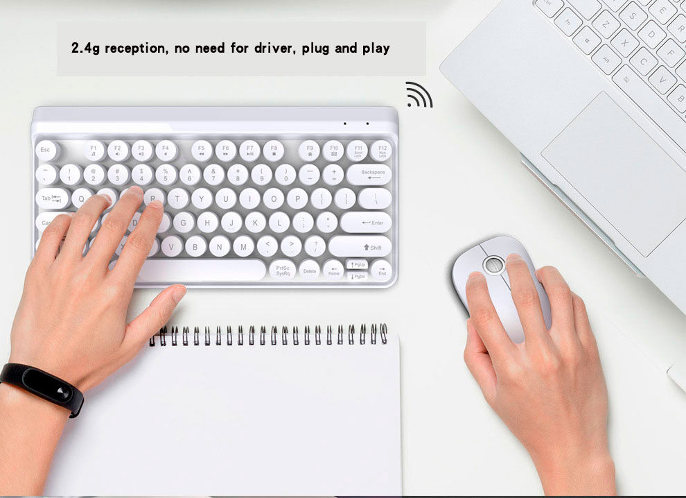 Set de tastatură wireless multimedia cu mouse - albastră