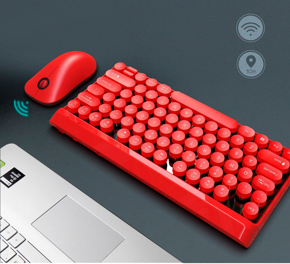 Set de tastatură wireless multimedia cu mouse - albastră